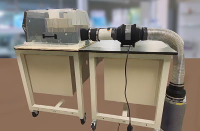 A knockbox machine used to fill joints. 